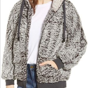 NWT Faux Shearling Hooded Jacket